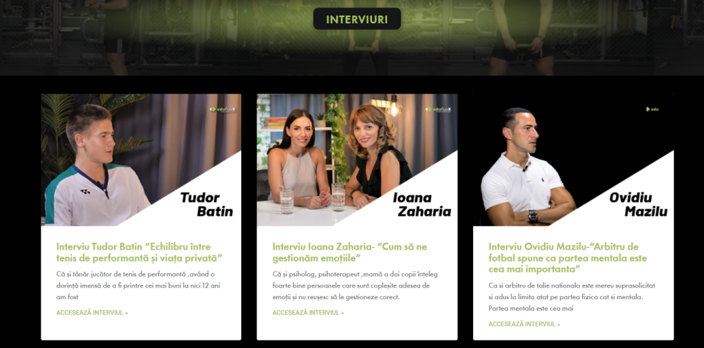 Vezi interviuri exclusive cu oameni de succes din diverse domenii
